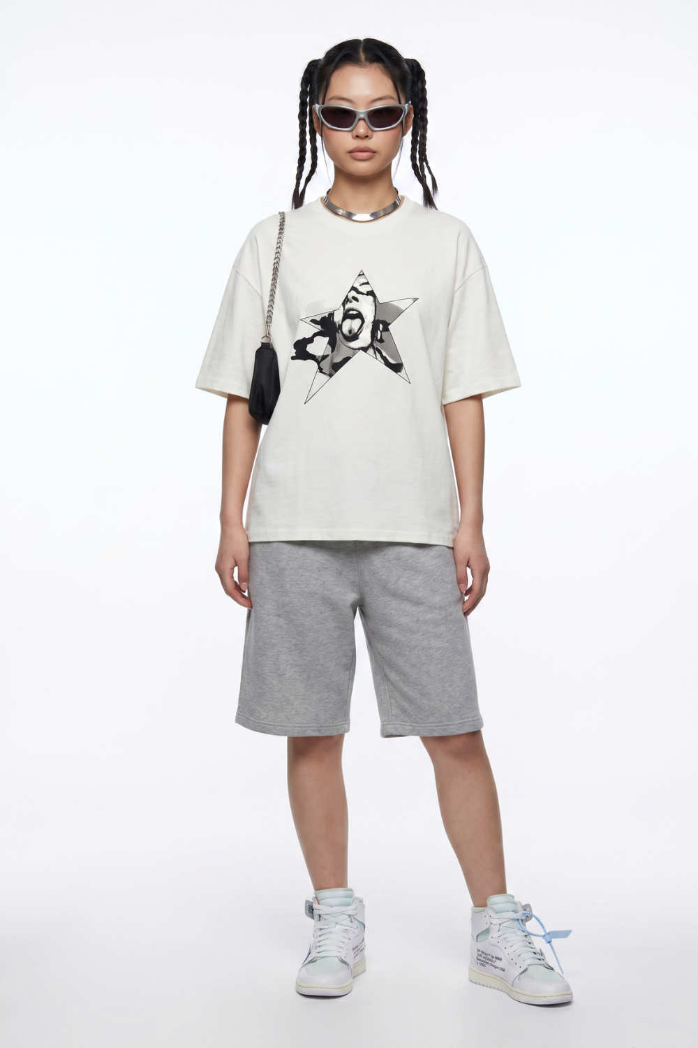 Kadın Chaos Oversize Kırık Beyaz Premium T-Shirt