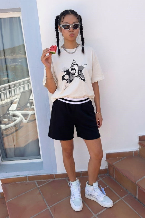 Kadın Chaos Oversize Kırık Beyaz Premium T-Shirt