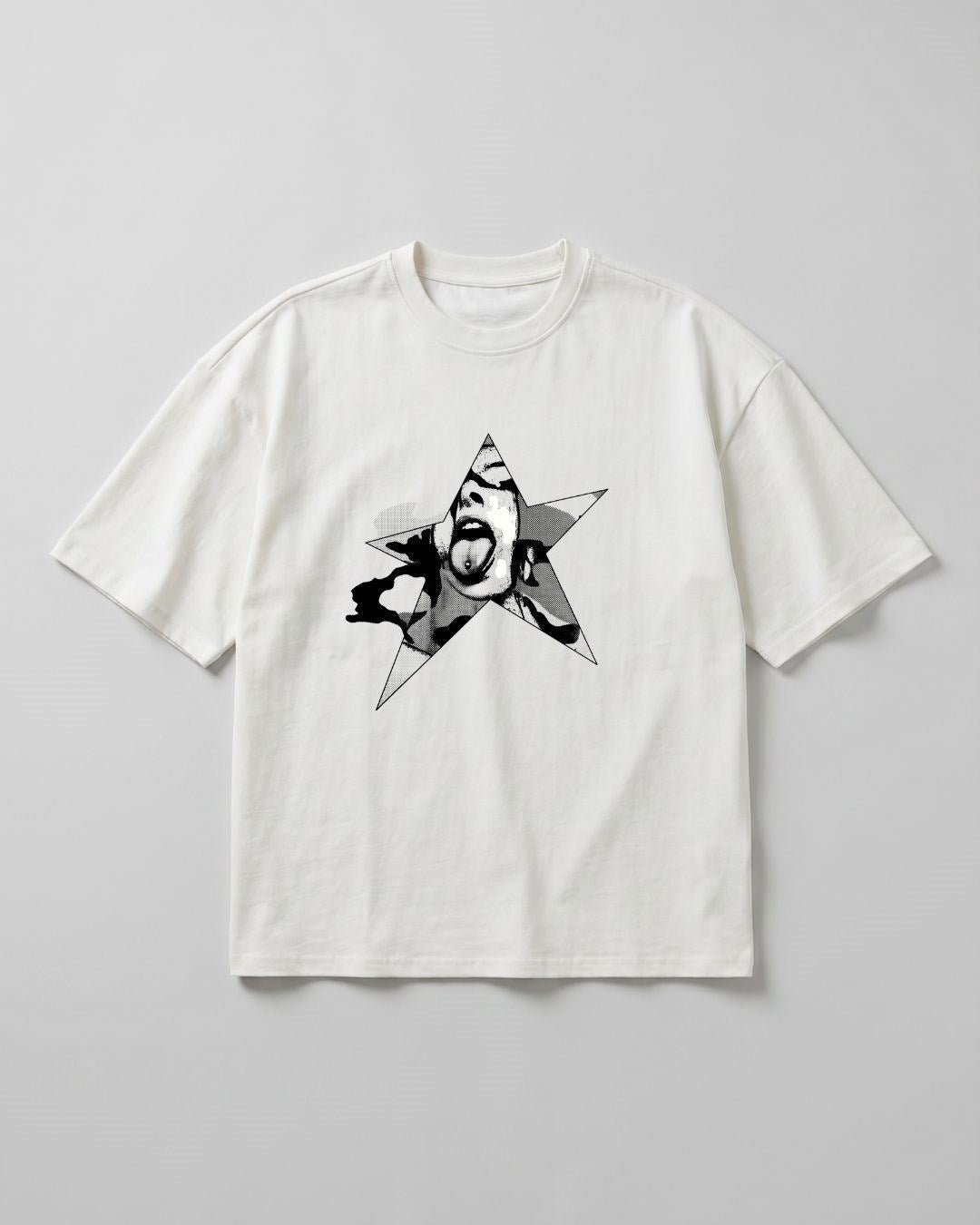 Kadın Chaos Oversize Kırık Beyaz Premium T-Shirt