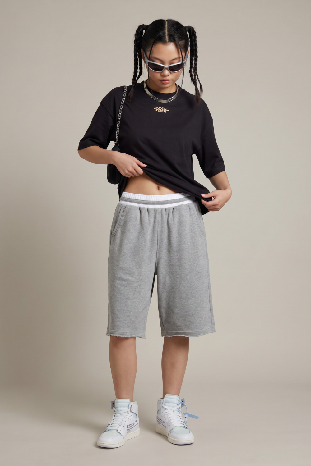 Kadın Rhytm Oversize Siyah Premium T-Shirt