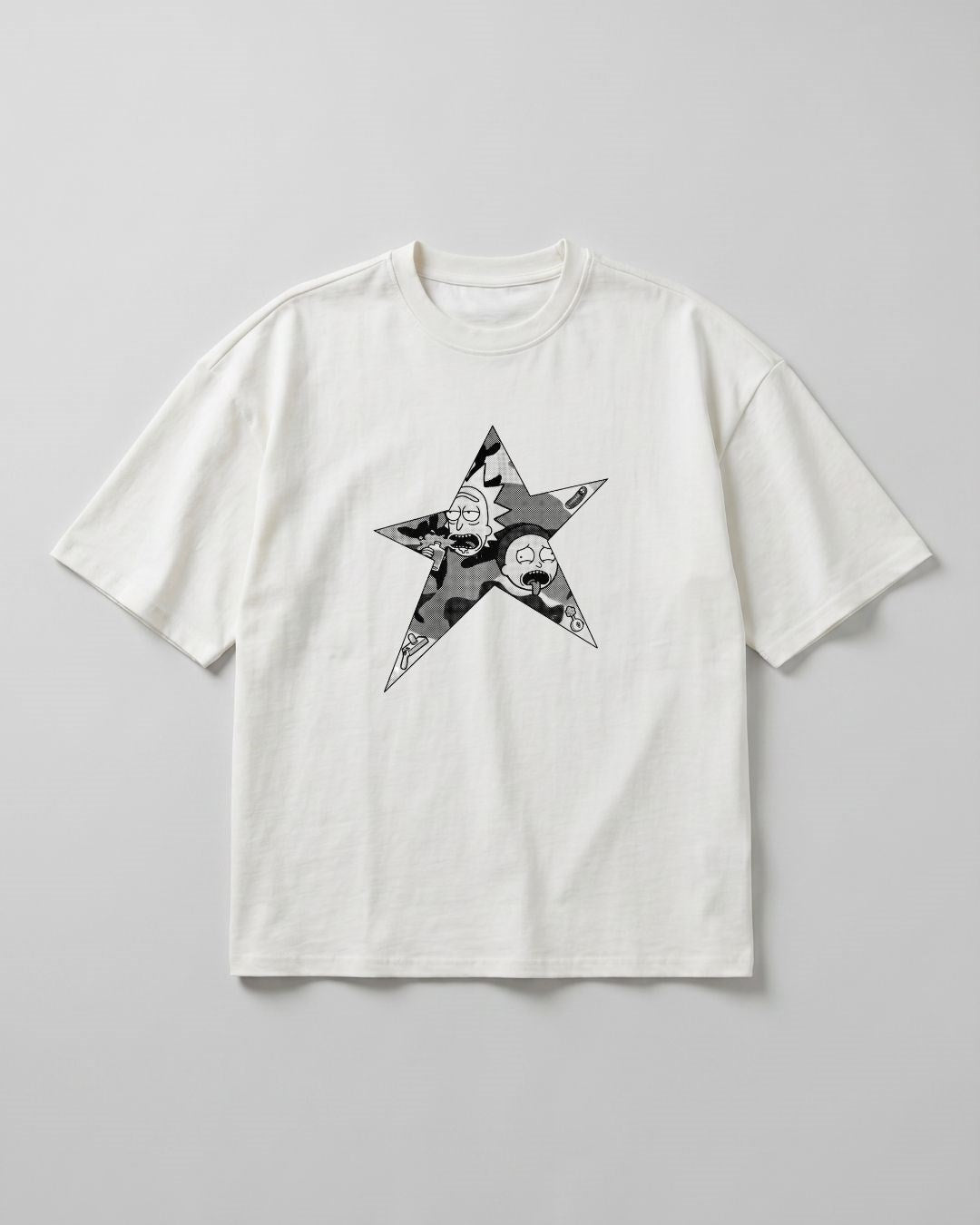 Kadın Rick Oversize Kırık Beyaz Premium T-Shirt