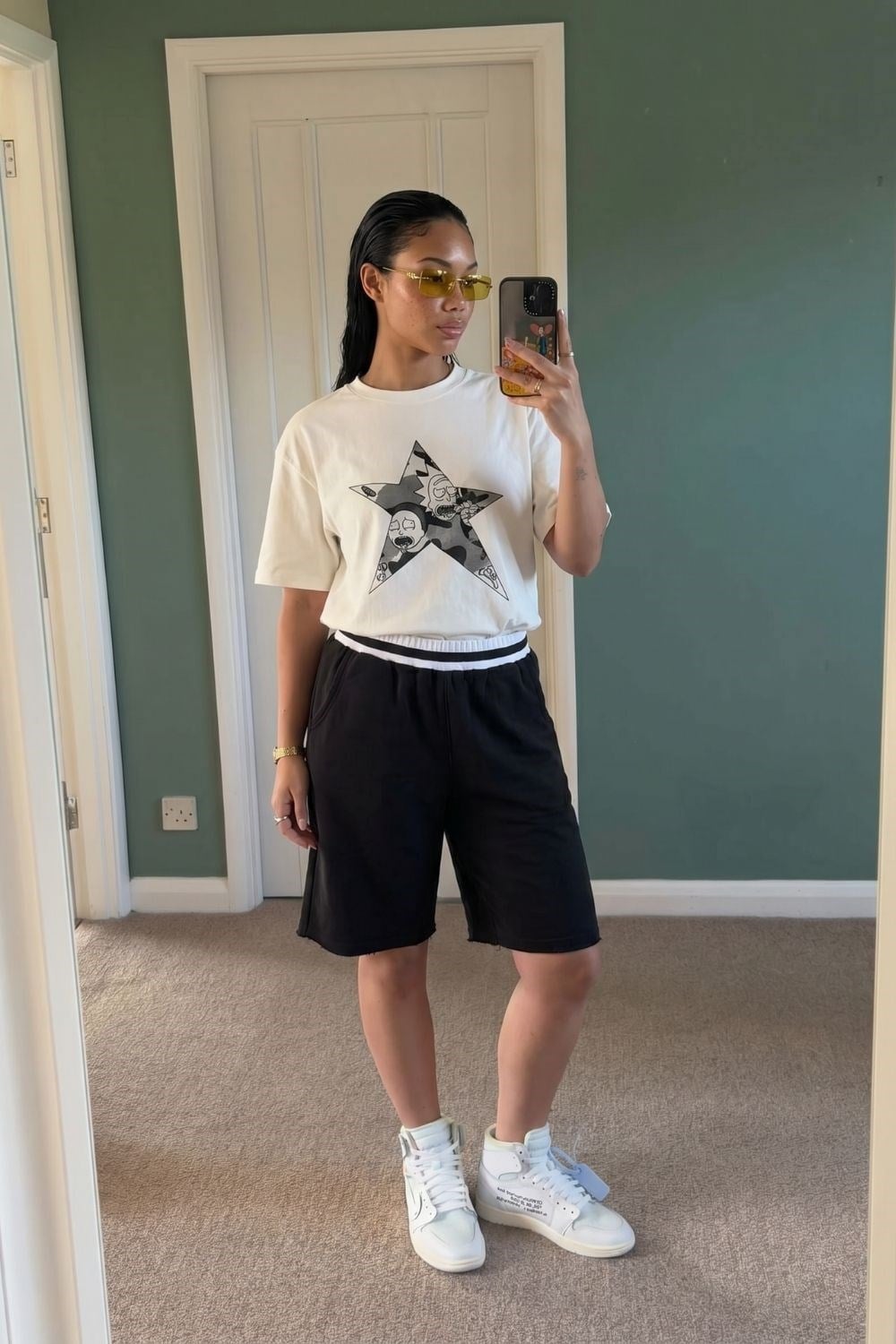 Kadın Rick Oversize Kırık Beyaz Premium T-Shirt