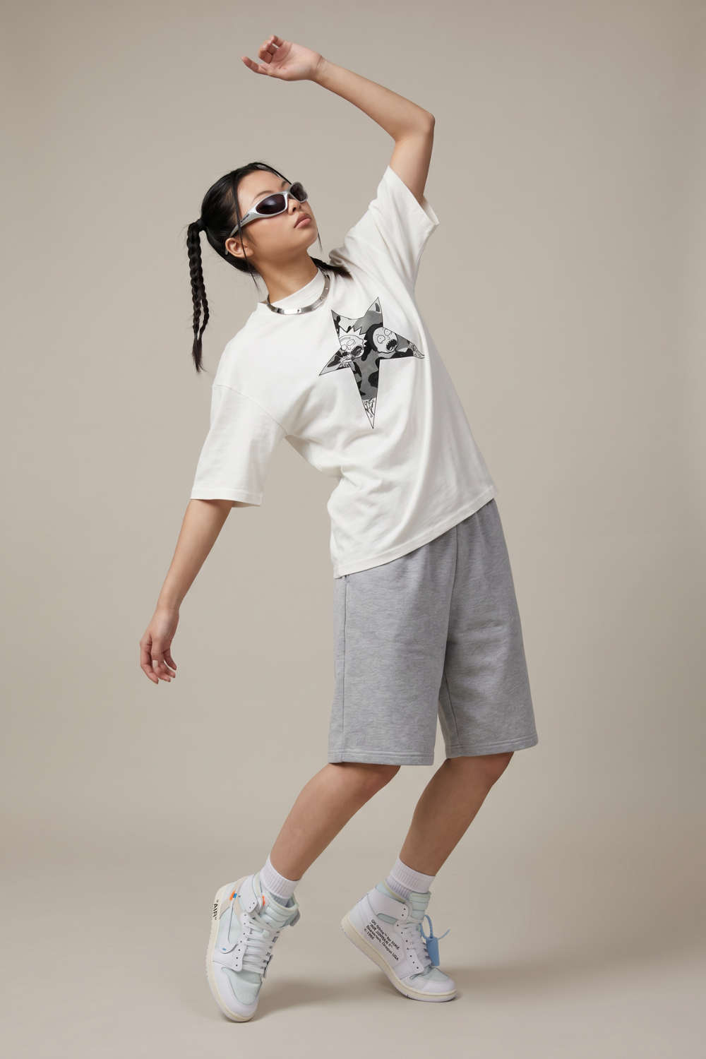 Kadın Rick Oversize Kırık Beyaz Premium T-Shirt