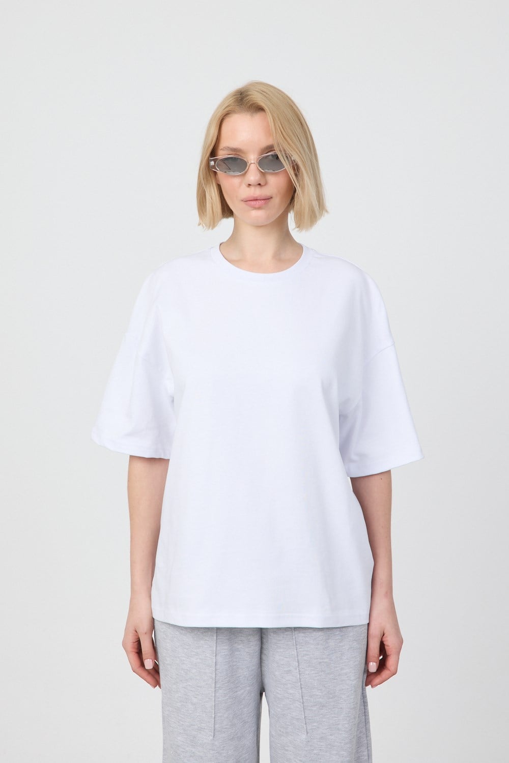 Kadın Chill Oversize Premium Beyaz T-Shirt