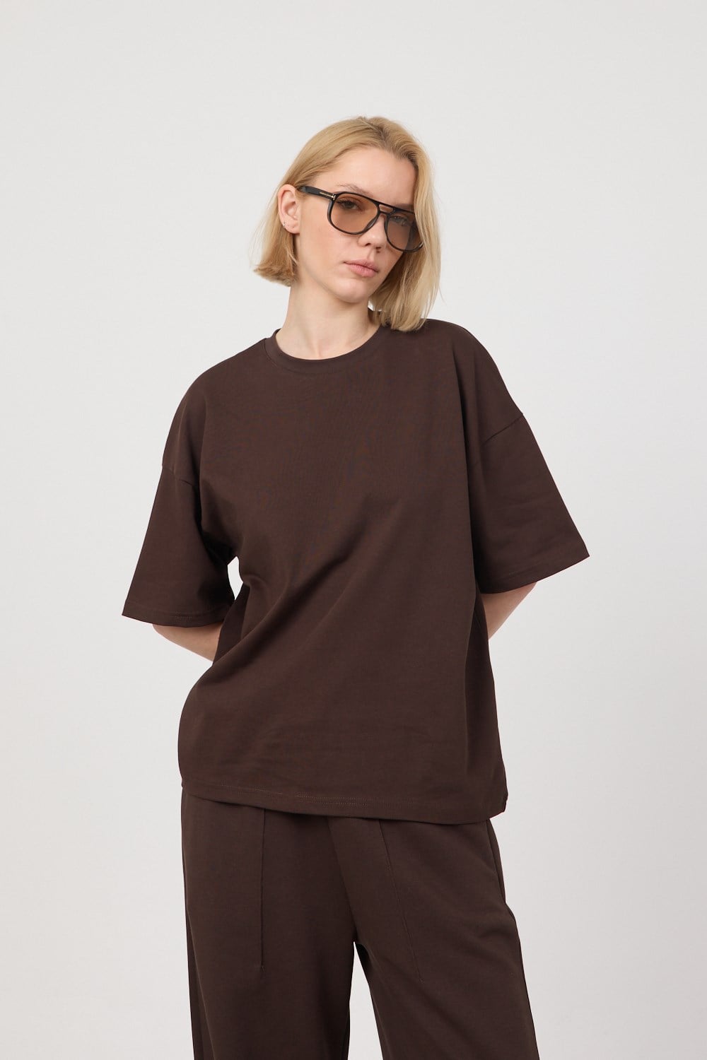 Kadın Chill Oversize Premium Kahverengi T-Shirt