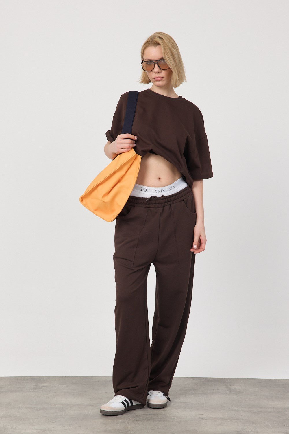 Kadın Chill Oversize Premium Kahverengi T-Shirt