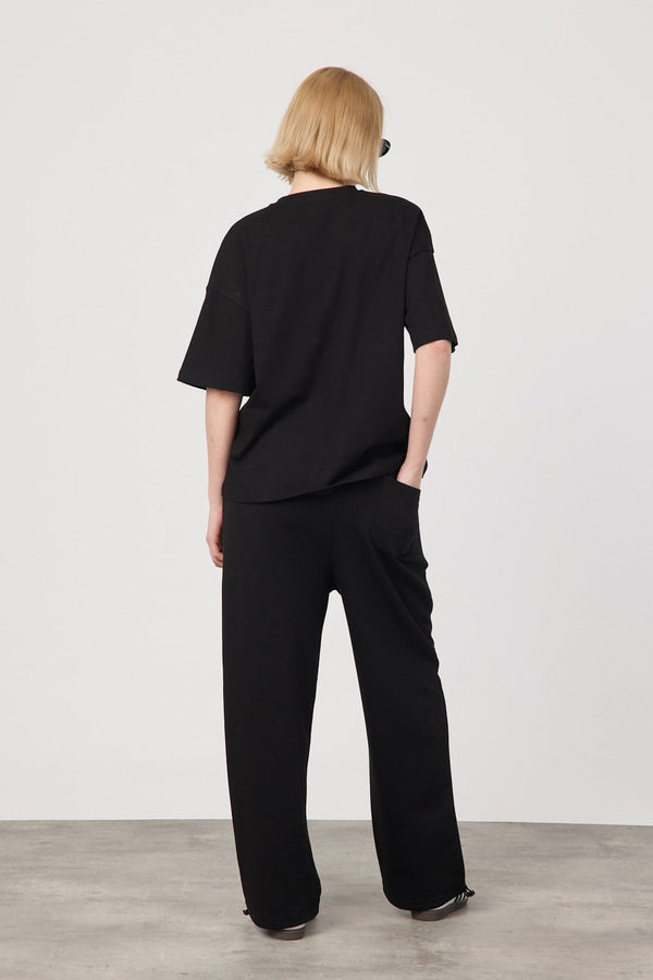 Kadın Chill Oversize Premium Siyah T-Shirt