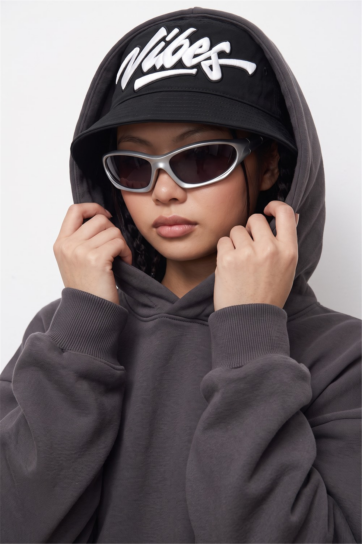 Kadın Chill Oversize Antrasit Hoodie