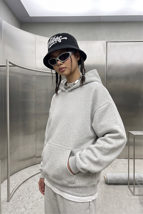 Kadın Chill Oversize Gri Hoodie