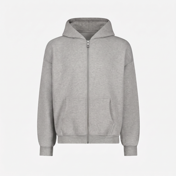 Kadın Chill Oversize Gri Zip Sweatshirt