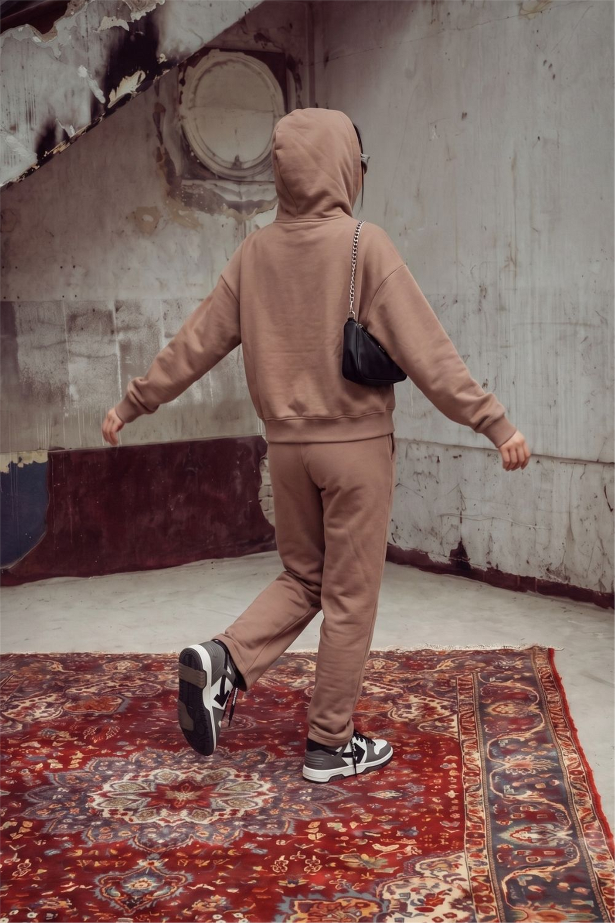 Kadın Chill Oversize Somon Fermuarlı Sweatshirt