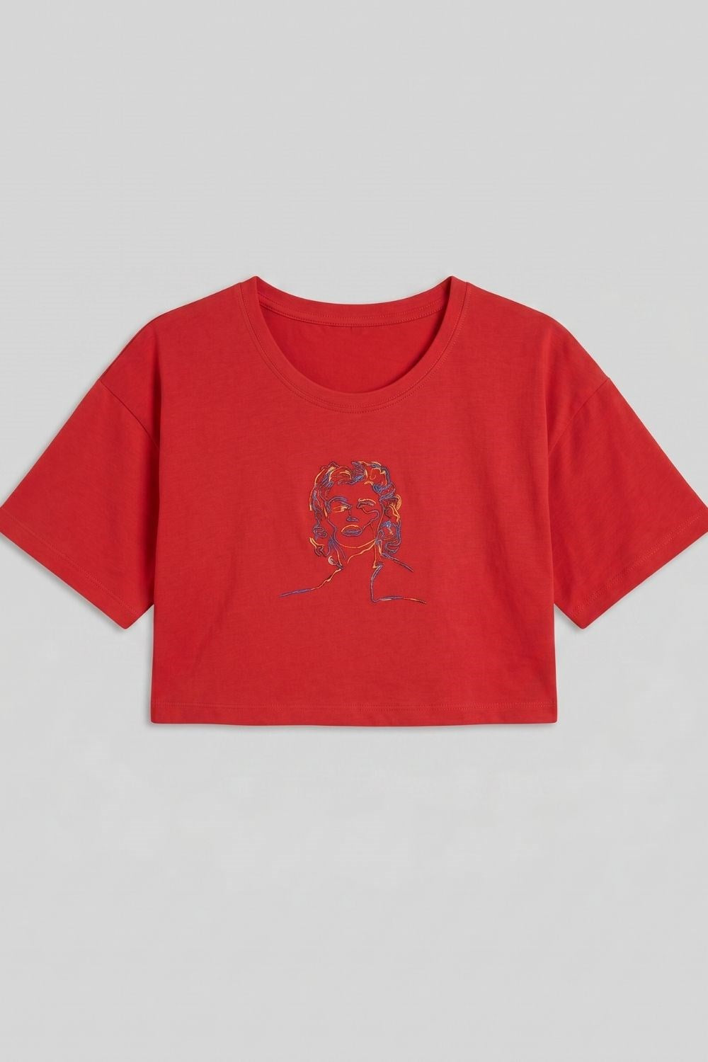 Kadın Kısa M.M. Kırmızı T-Shirt