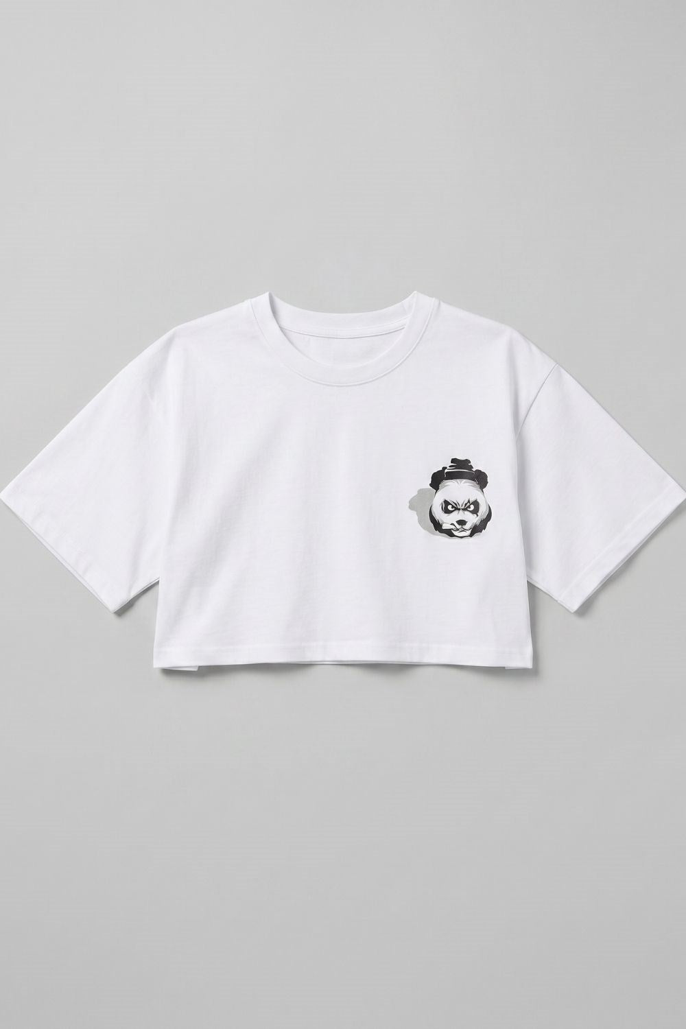 Kadın Kısa Shadow Panda Beyaz T-Shirt