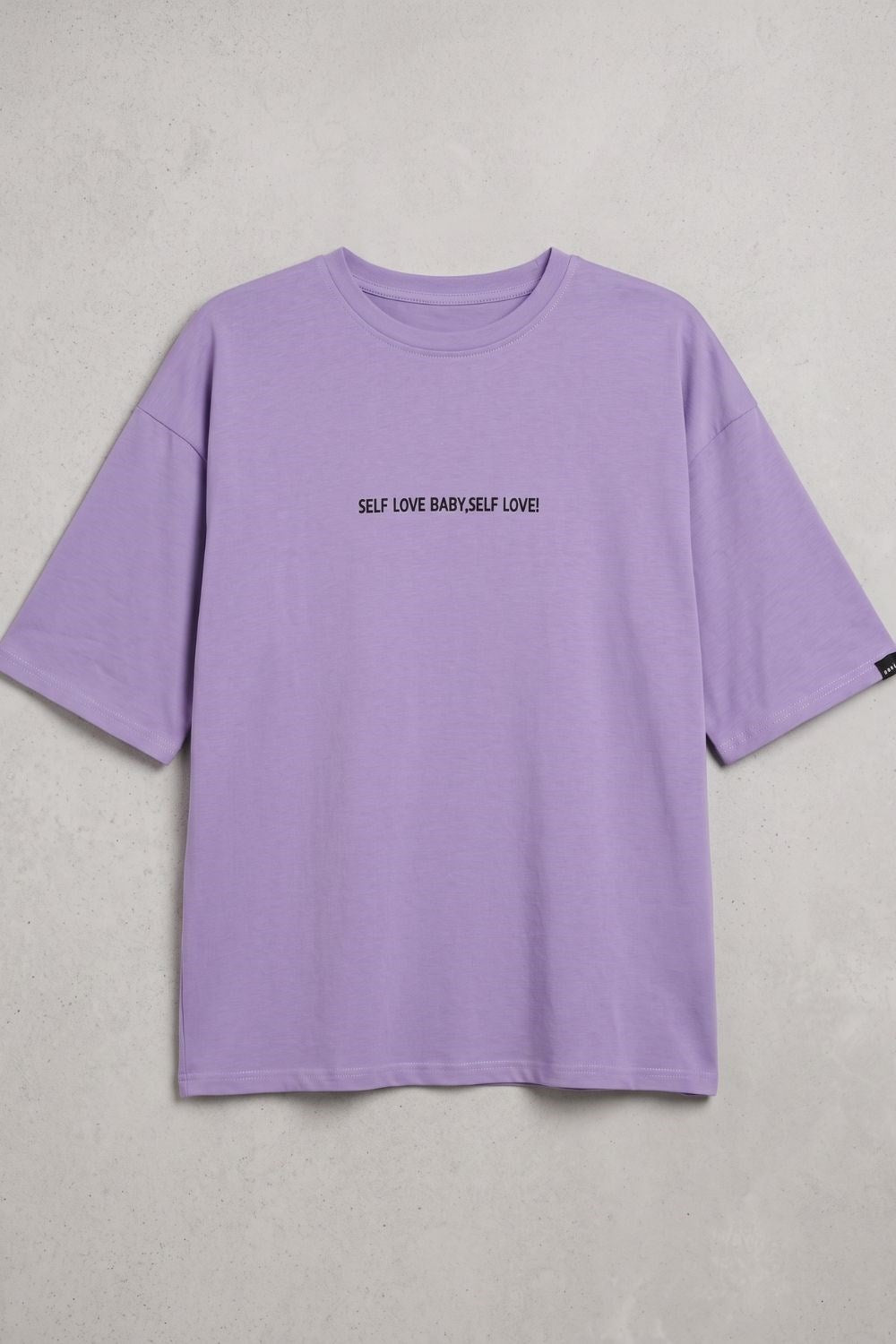 Kadın Self Love Oversize Mor T-Shirt