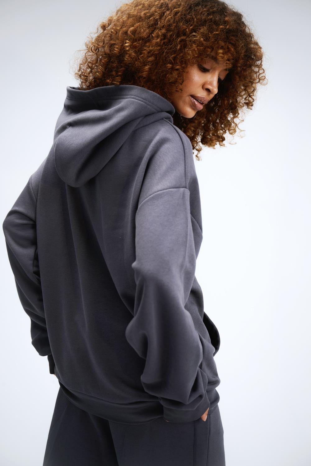 Kadın Timeless Oversize Antrasit Hoodie Sweatshirt