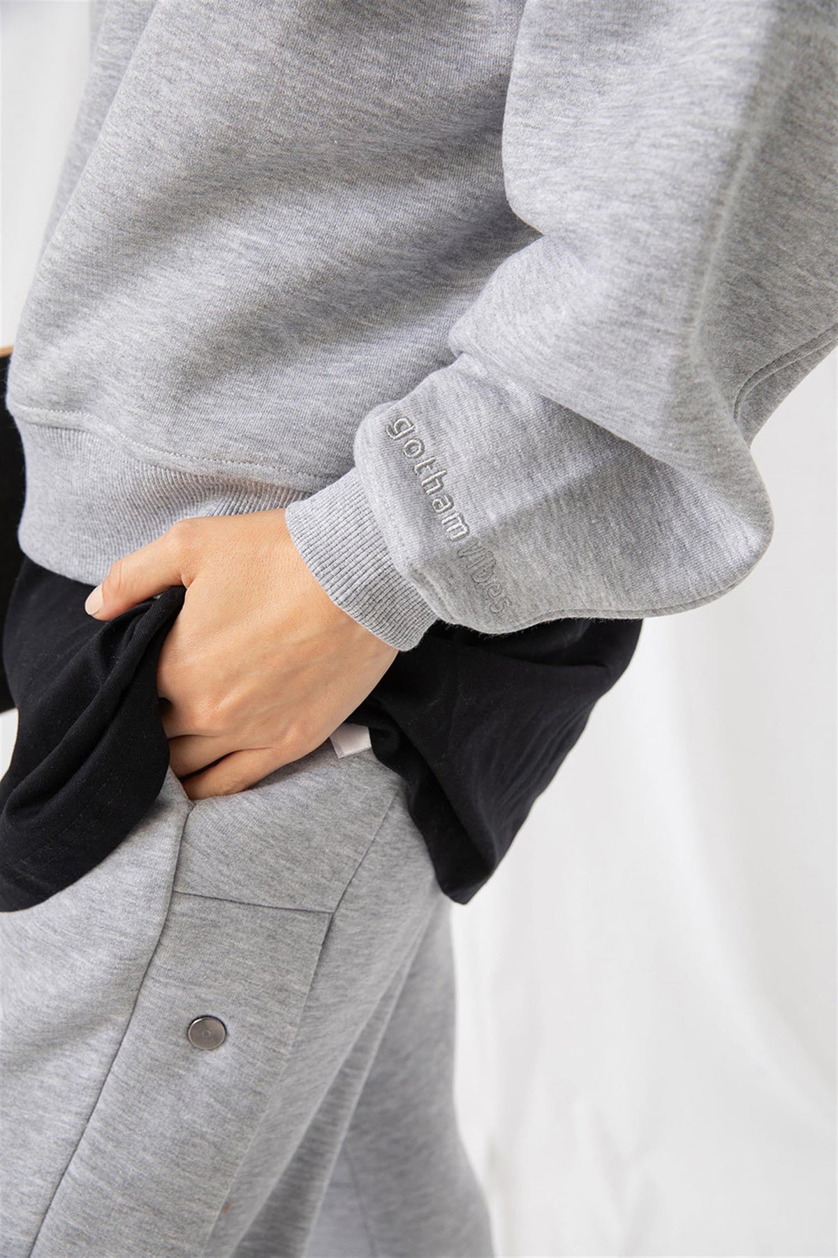 Kadın Vibe Oversize Gri Sweatshirt