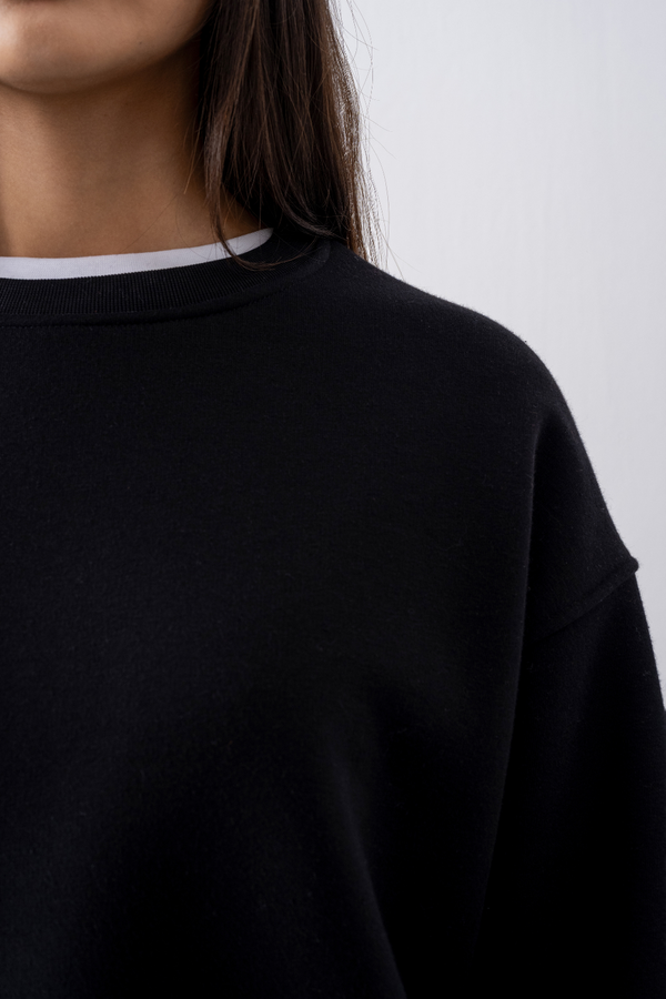 Kadın Vibe Oversize Siyah Sweatshirt
