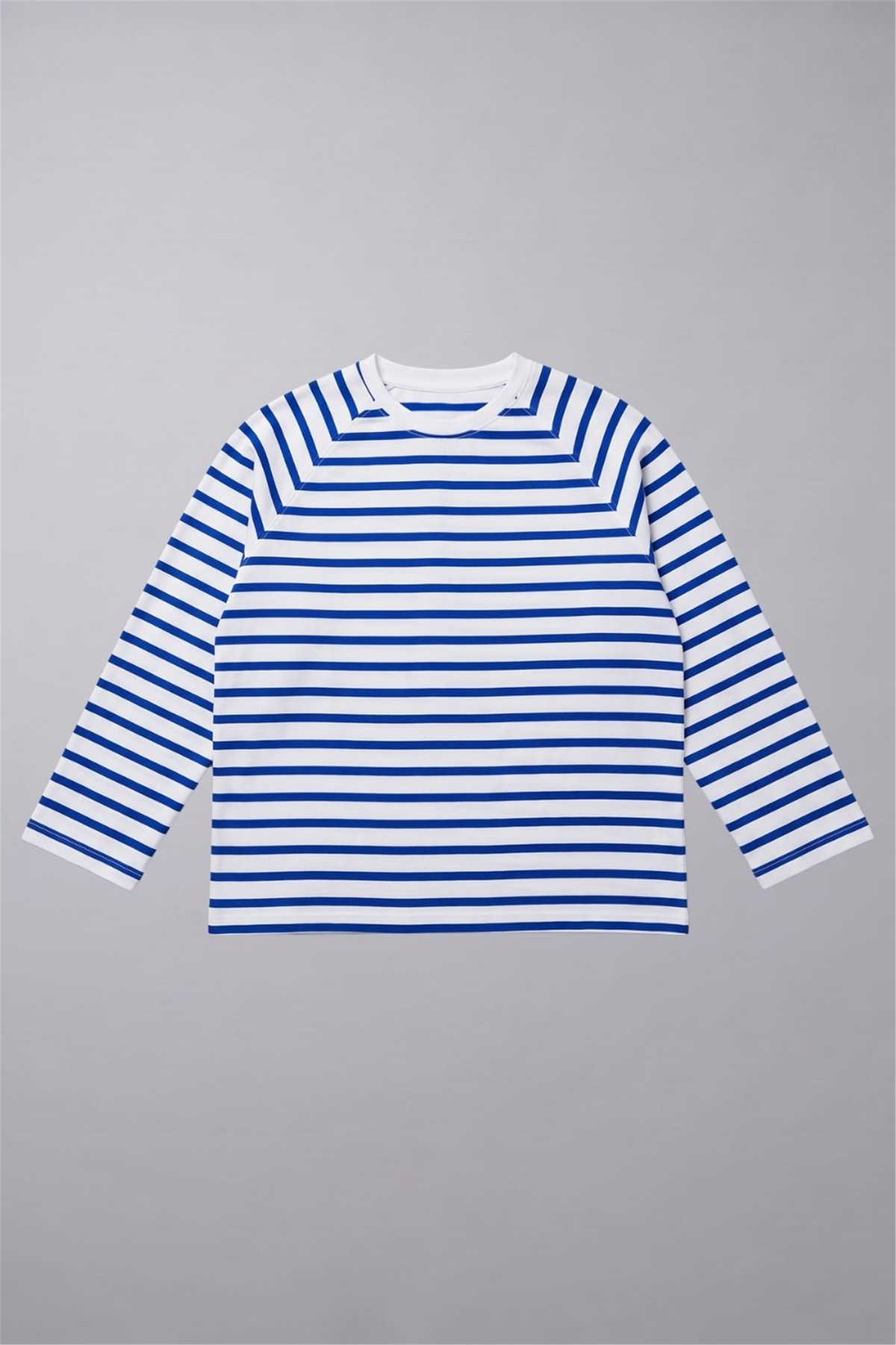 Reglan LS Çizgili Mavi-Beyaz T-Shirt
