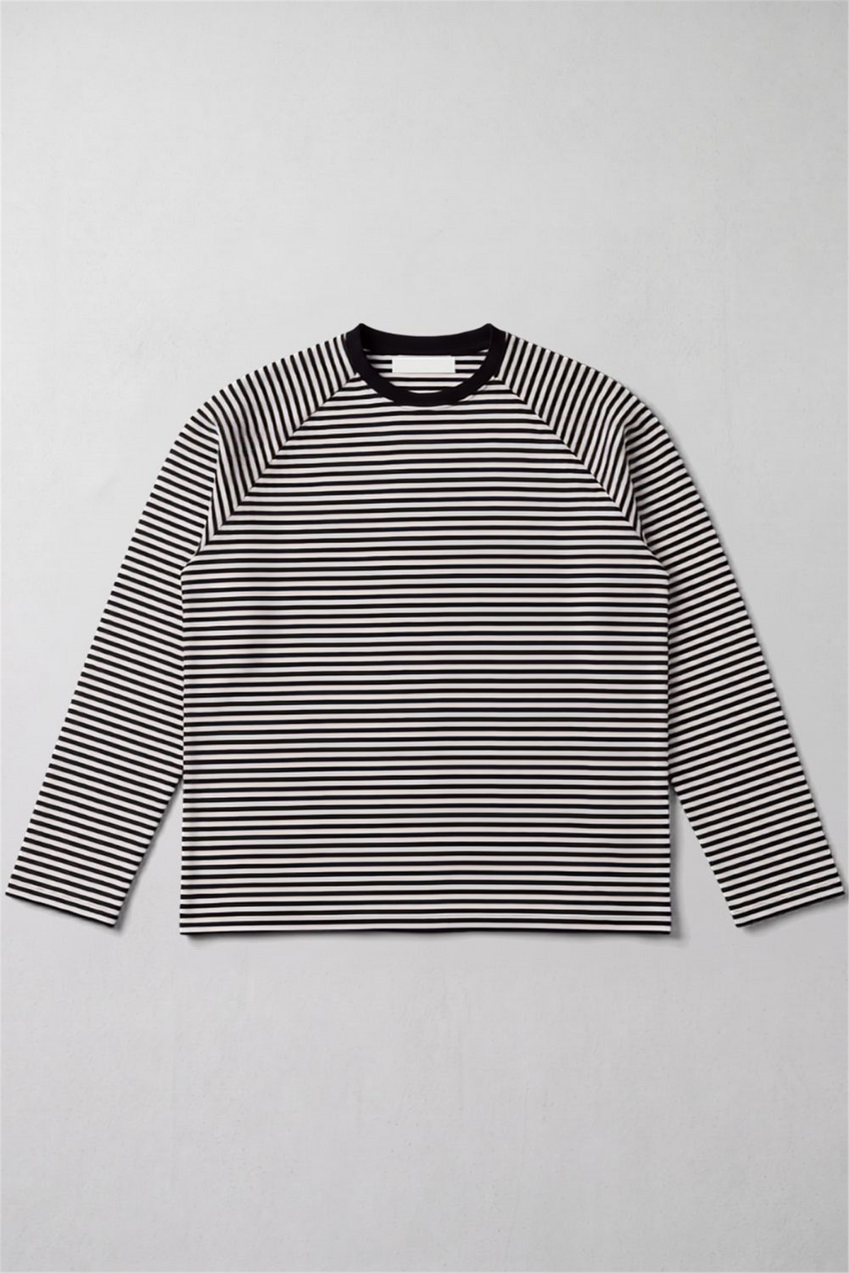 Reglan LS Çizgili Siyah-Gri T-Shirt
